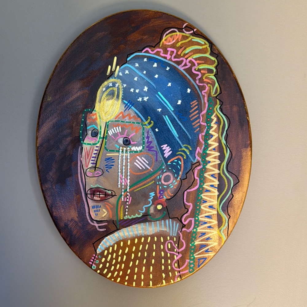 SOLD - Vibrant Abstract Portrait Art Piece